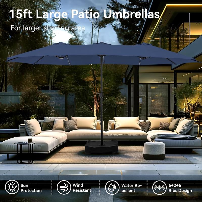 HorizonPro 15-Foot Heavy-Duty Outdoor Market Umbrella