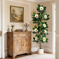72in Minimalist Faux Rubber Tree - Faux Plant with Real-Touch Leaves