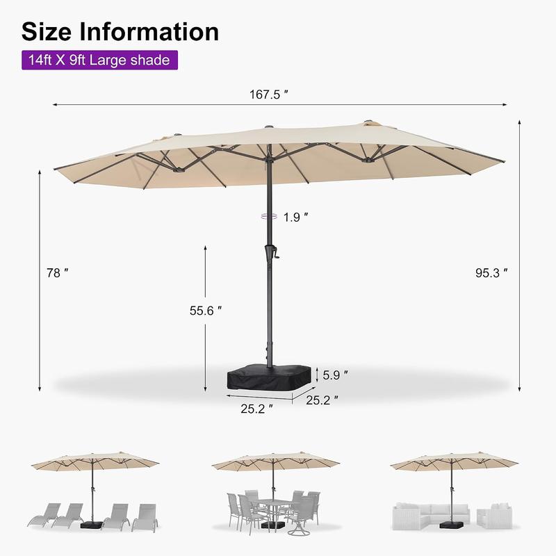 HorizonPro 15-Foot Heavy-Duty Outdoor Market Umbrella