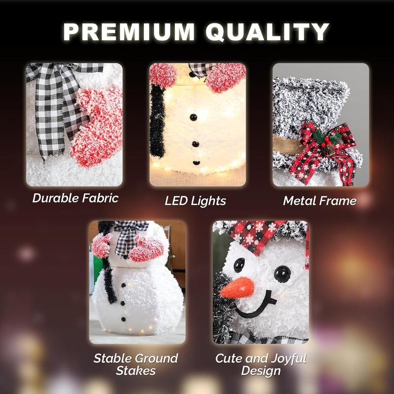 3ft Pre-Lit LED Snowman Decoration
