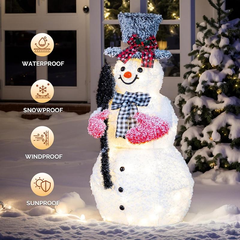3ft Pre-Lit LED Snowman Decoration