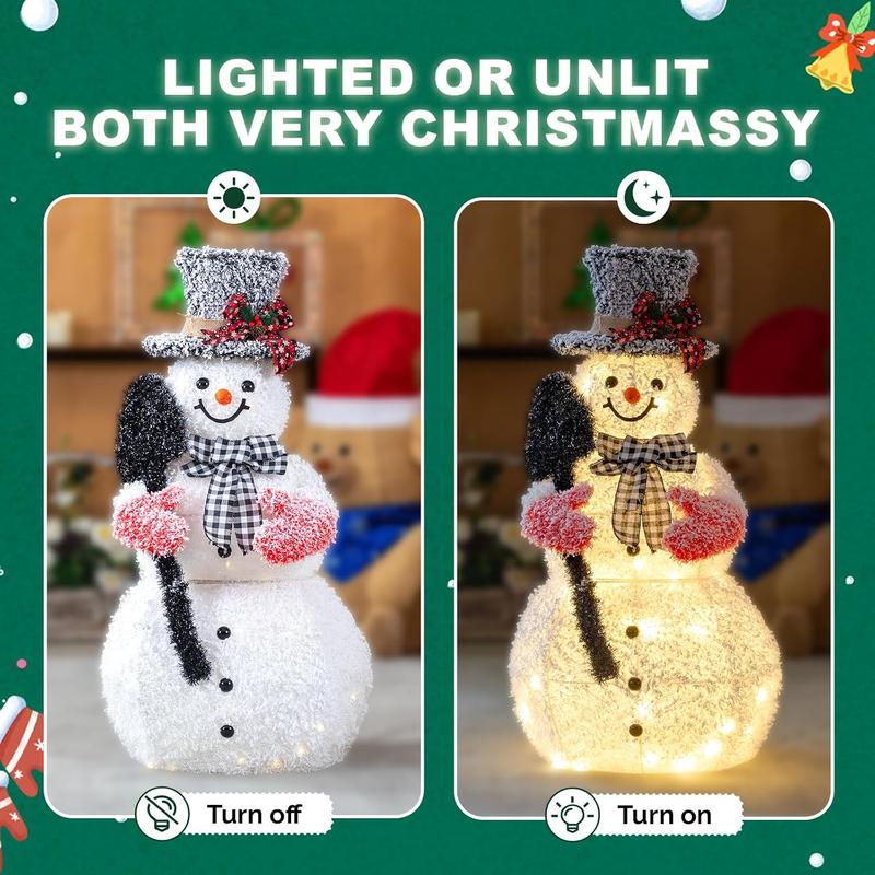 3ft Pre-Lit LED Snowman Decoration