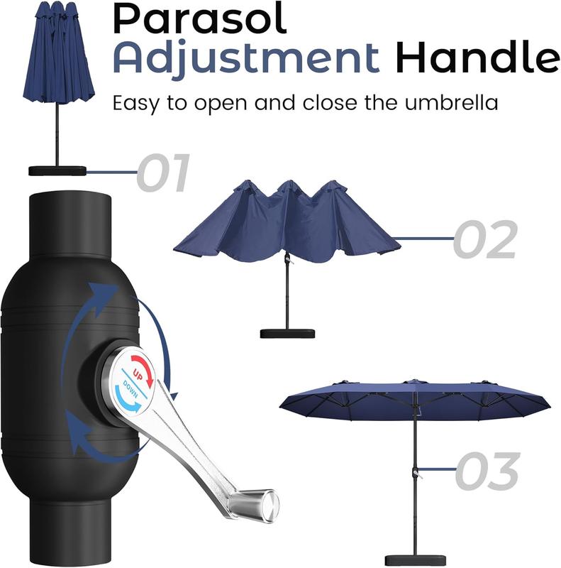 HorizonPro 15-Foot Heavy-Duty Outdoor Market Umbrella