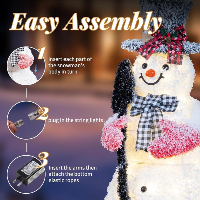 3ft Pre-Lit LED Snowman Decoration