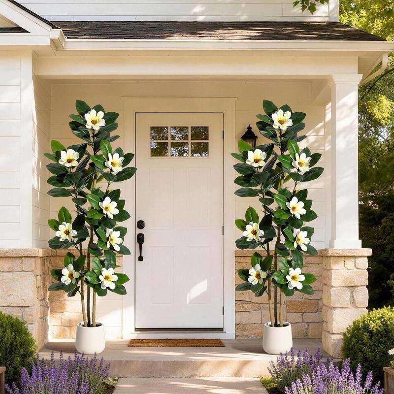 72in Minimalist Faux Rubber Tree - Faux Plant with Real-Touch Leaves