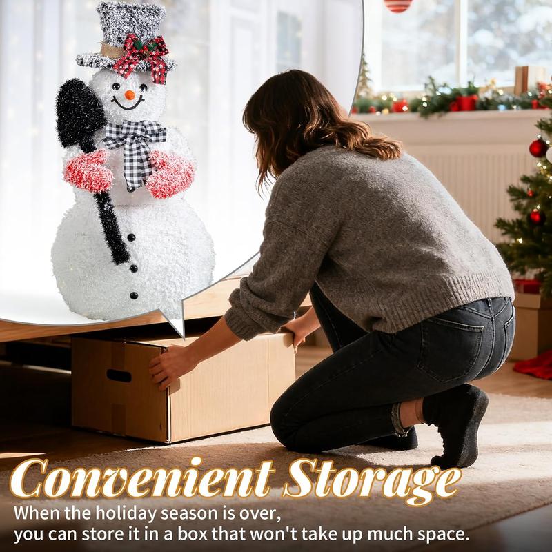 3ft Pre-Lit LED Snowman Decoration