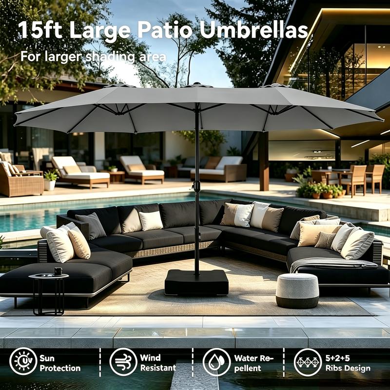 HorizonPro 15-Foot Heavy-Duty Outdoor Market Umbrella