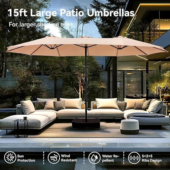 HorizonPro 15-Foot Heavy-Duty Outdoor Market Umbrella